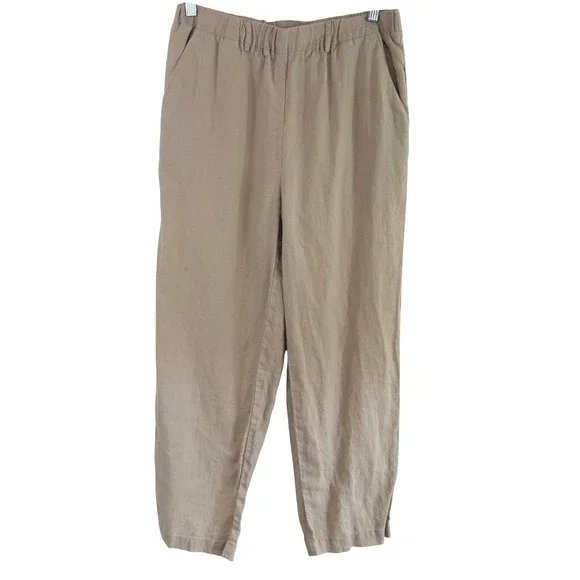 Quince 100% European Linen Pants Sz S Flax Beige Coastal Minimalist Euro Summer - Picture 2 of 12